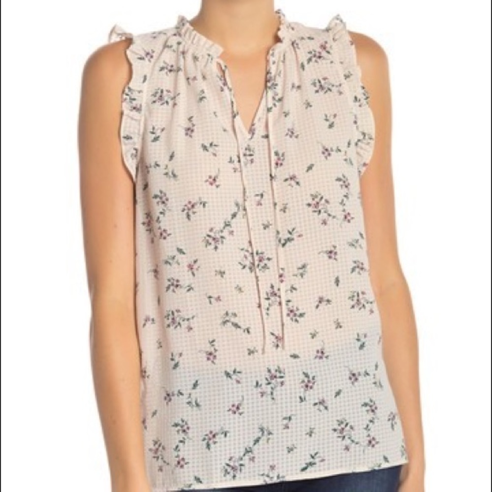 14th & Union Ruffle Trim Blouse small